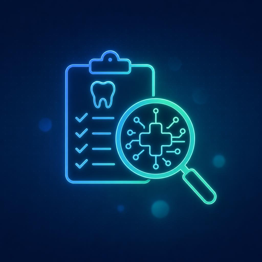 ilustração de checklist para avaliar recursos de um software odontológico